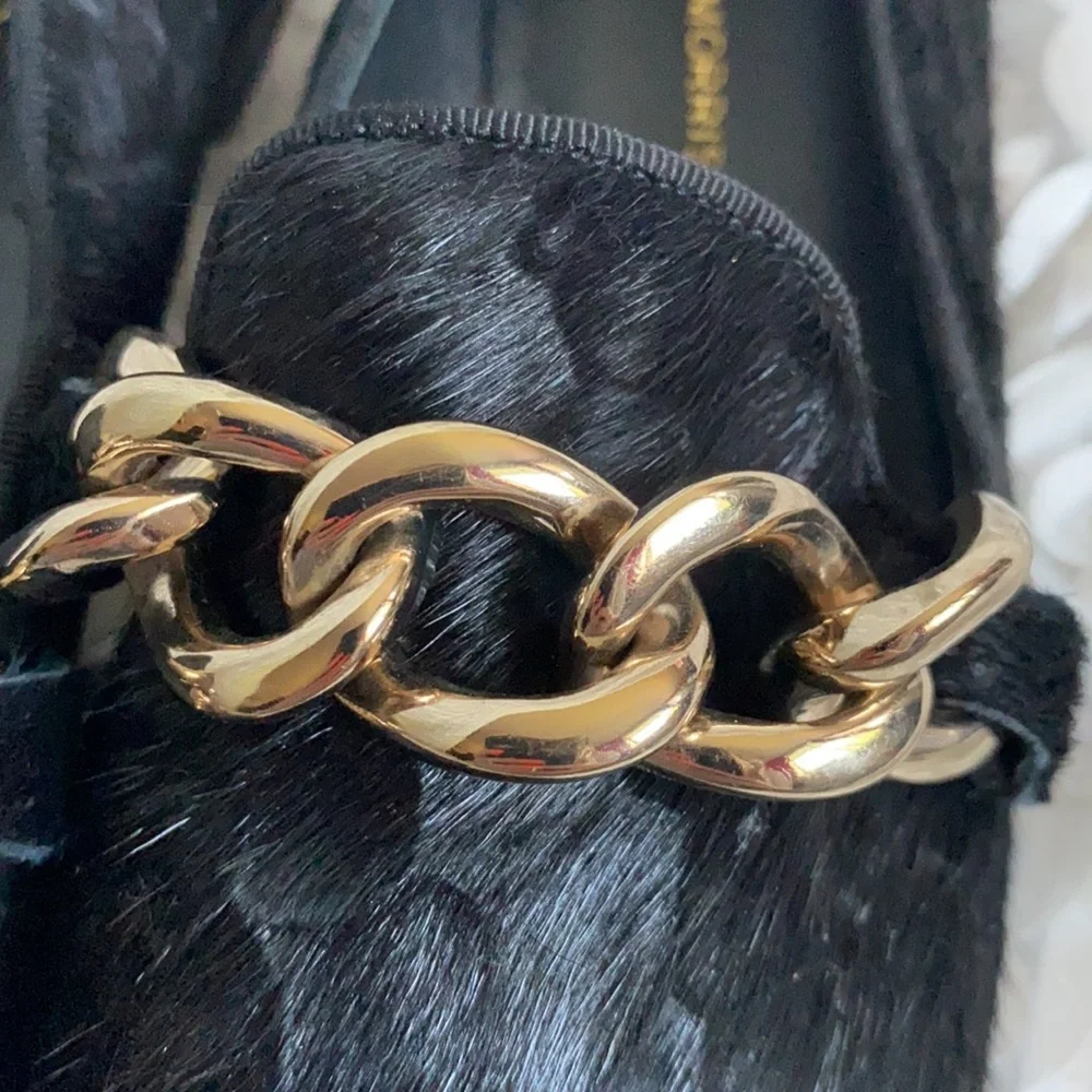 . Sigerson Morrison black pony hair chain loafers size 6.5! - Picture 3 of 6